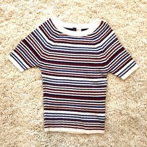 XS striped quarter sleeved 70’s vibe shirt